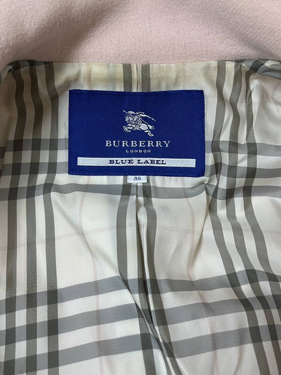 . BURBERRY BLUE LABEL バーバリーブルーレーベル ロングコート　アウター　ピンク　920_画像8