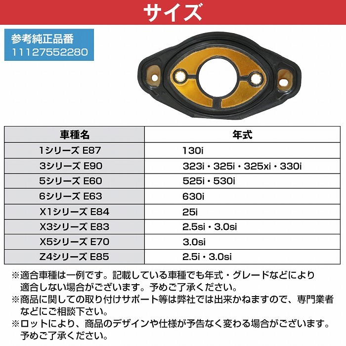 BMW N51/N52 直6 1シリーズ E87 130i 3シリーズ E90/E91 323i 325i 330i VVT モーター アクチュエーター ガスケット パッキン 11127552280_画像5