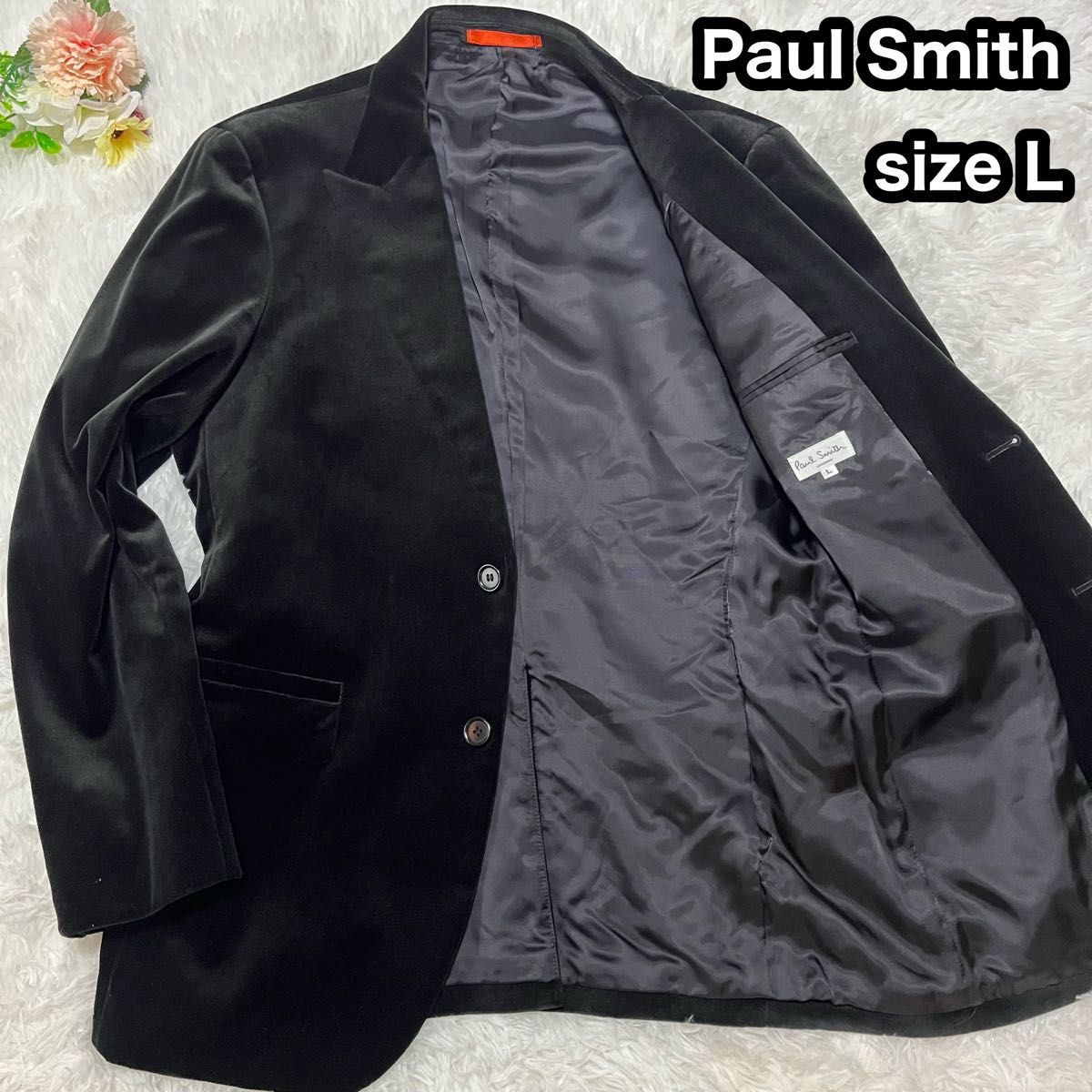 極美品】Paul Smith ポールスミス テーラードジャケット ベロア 黒 