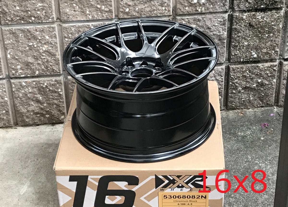 新品！ XXR 530 16x8+20 4穴 PCD100/114.3 CB73.1 Chromium Black コンケーブ 逆ソリ Concave USDM_画像3