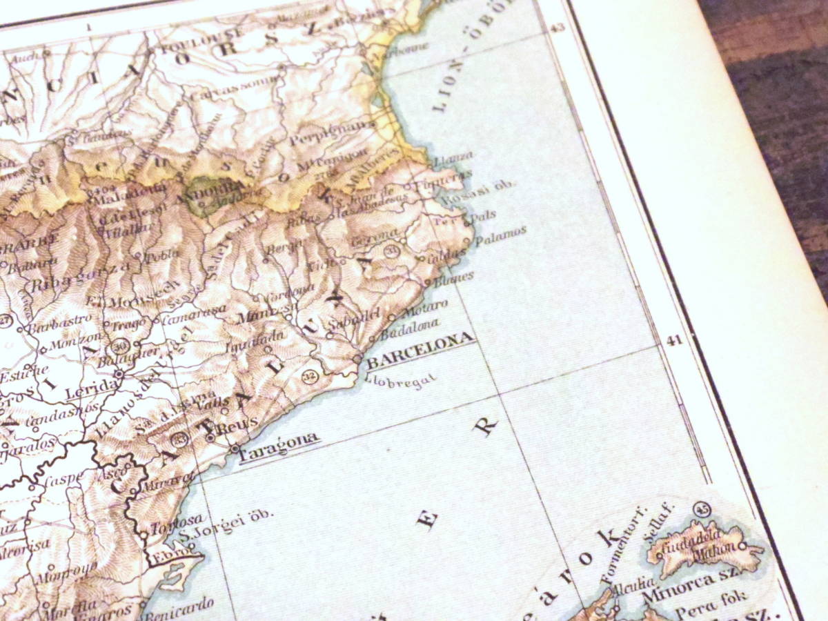 ヤフオク スペイン ポルトガル 古地図 アンティーク 10年