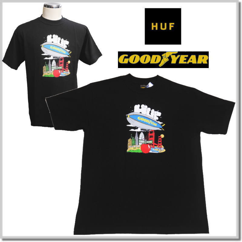 堅実な究極の GOODYEAR x HUF ハフ DISCOVER カットソー Tシャツ