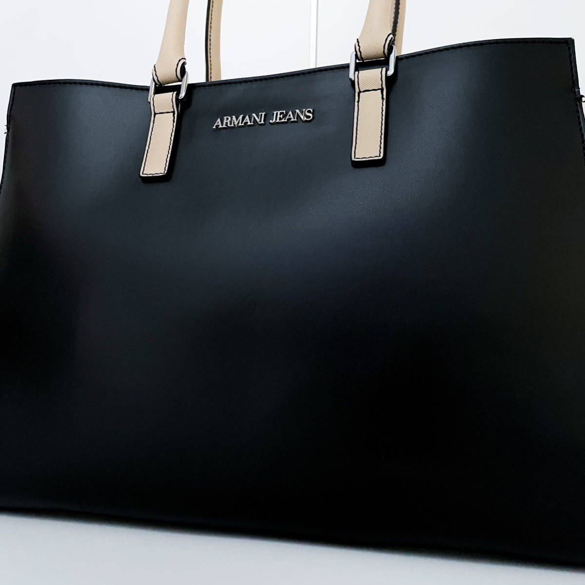 何でも揃う 1円【未使用級□定価12万】ARMANI JEANS 白 黒 ブラック 大