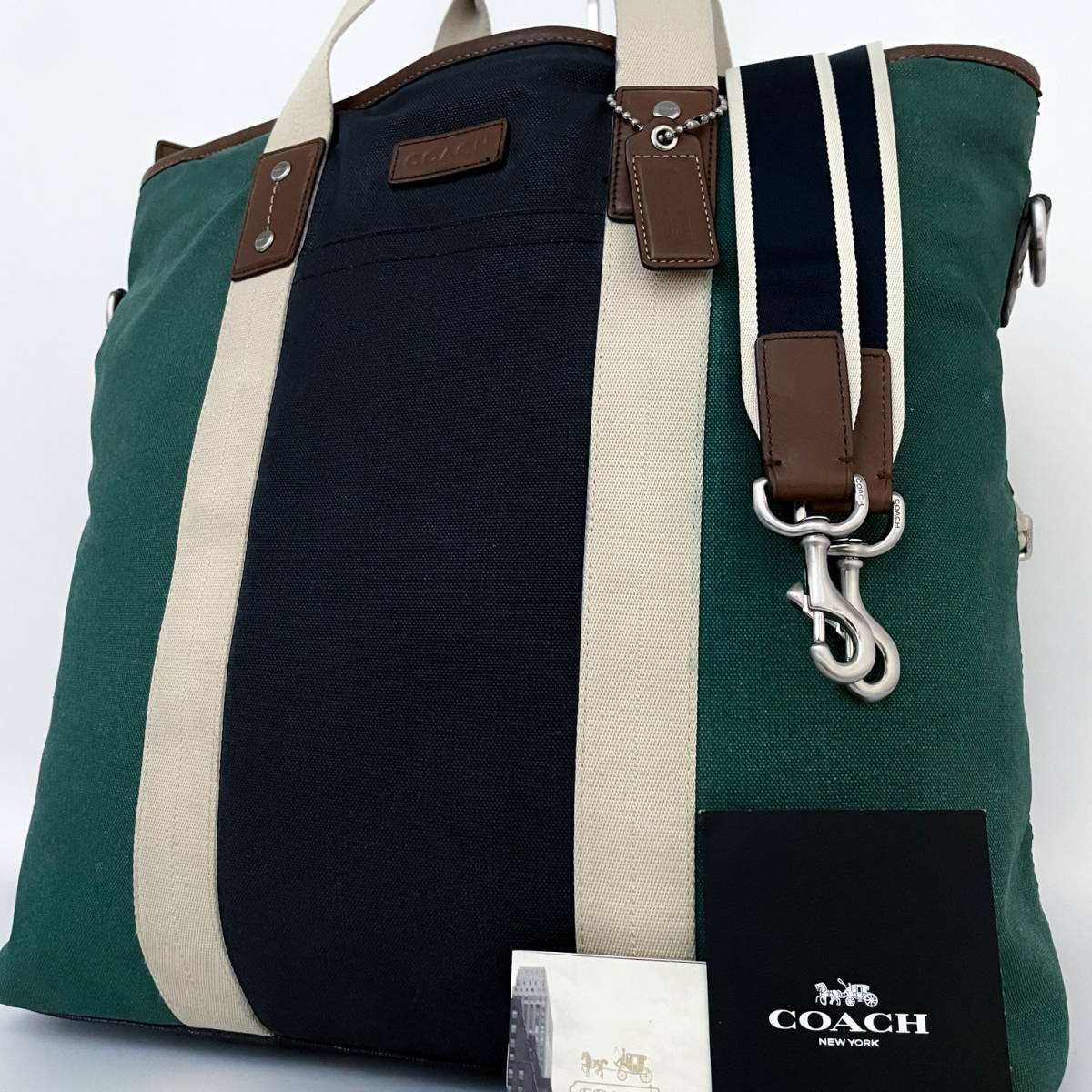 入荷中 コーチ 【入手困難品□定価11万】COACH キャンバス ネイビー