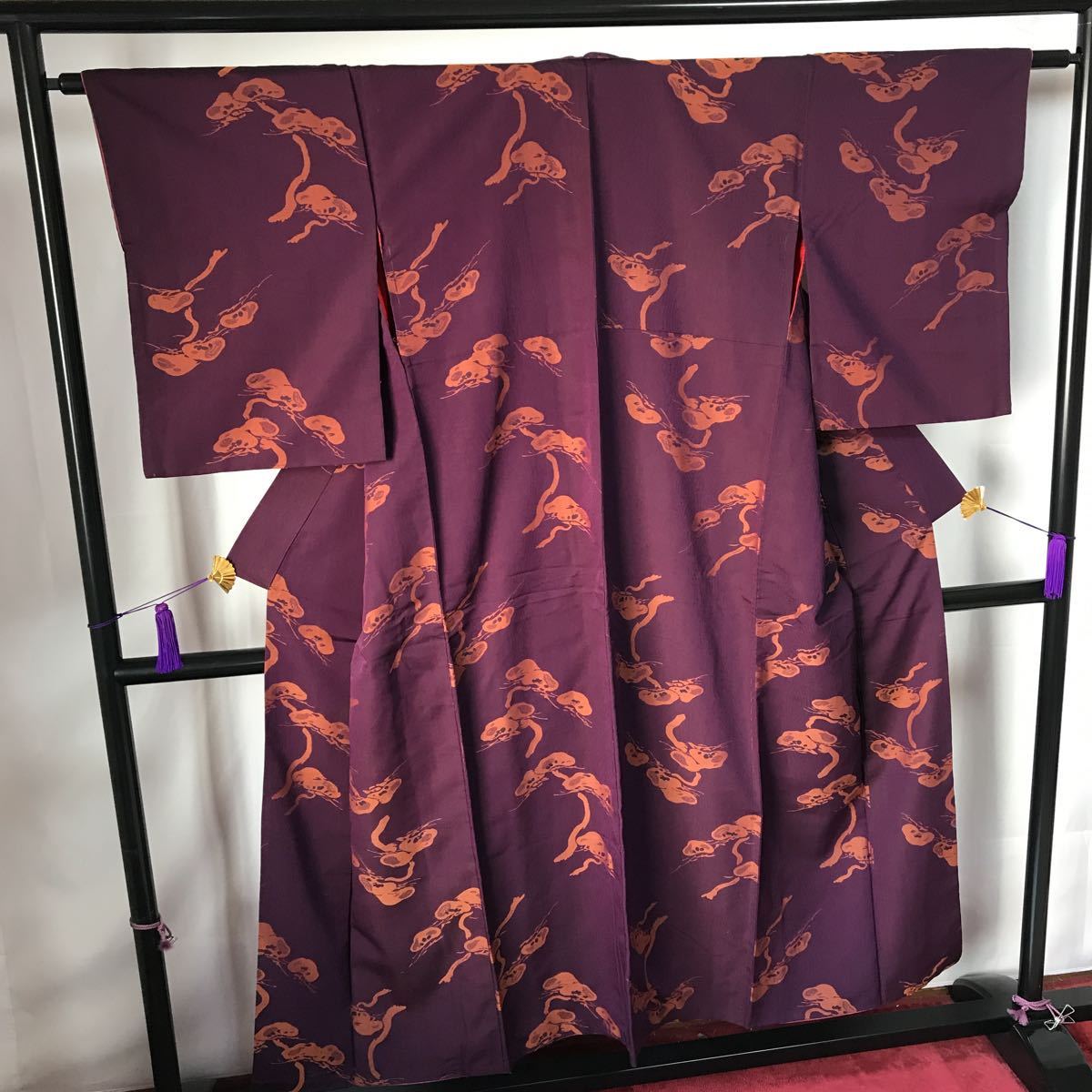  античный кимоно Showa Retro Taisho роман фиолетовый современный мир ...ko-te переделка шелк натуральный шелк 100%.29-02t