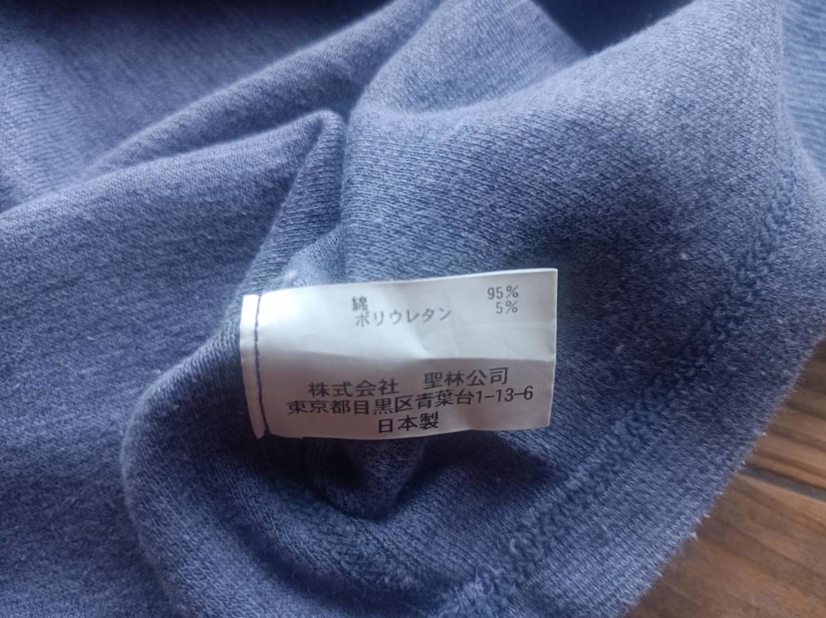 送料無料♪ハリウッドランチマーケット ストレッチフライス 7分袖カットソー Tシャツ H刺繍 size 4(XL) メンズ 霜降りラベンダー 日本製_画像4