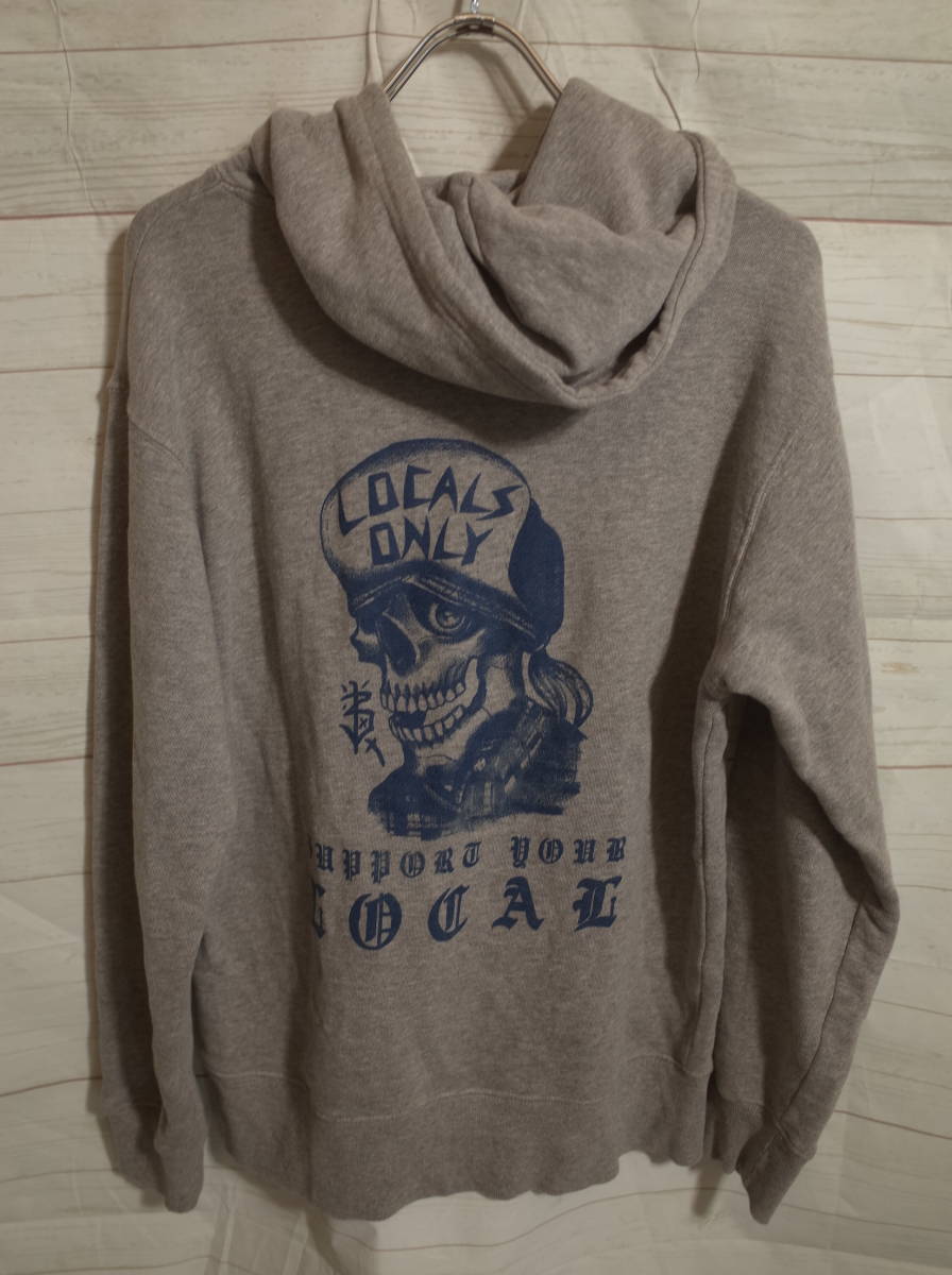 LOCALS ONLY ローカルズオンリー Skull Hoodie プルオーバー スウェット パーカー L グレーの画像1