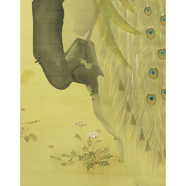 B-3698[ genuine work ] Fujiwara . confidence autograph silk book@.... map hanging scroll / Japanese picture house Kyoto flowers and birds map .... for .. paper .