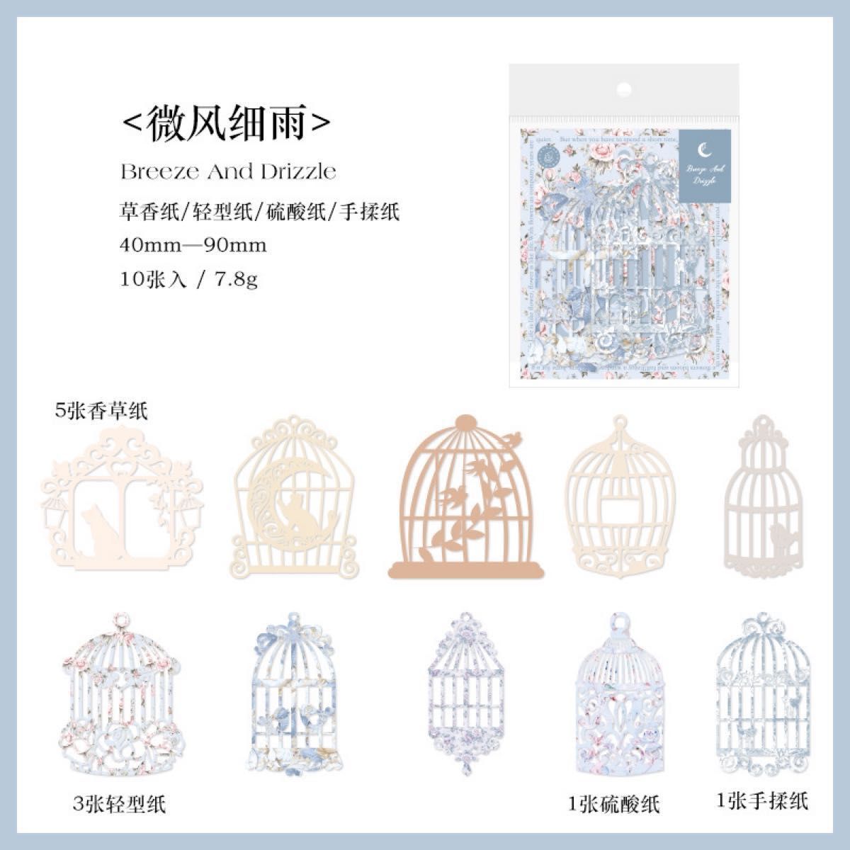 【コラージュ素材】 紙モノ グリーンケーブルアンシリーズ 10枚×6種 B-27