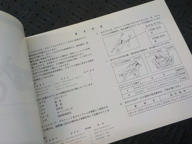 HS2●○(70)中古　ヤマハ　パーツカタログ　YZ250F(17DB)2011.7発行　5-9/6（ま）_画像2