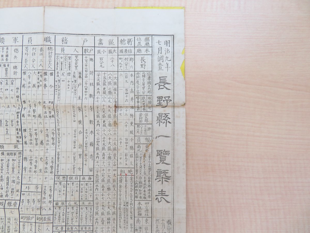 最安値級価格 長野県一覧概表』明治9年 岩下伴五郎刊 明治時代和本(畳物一舗 和書