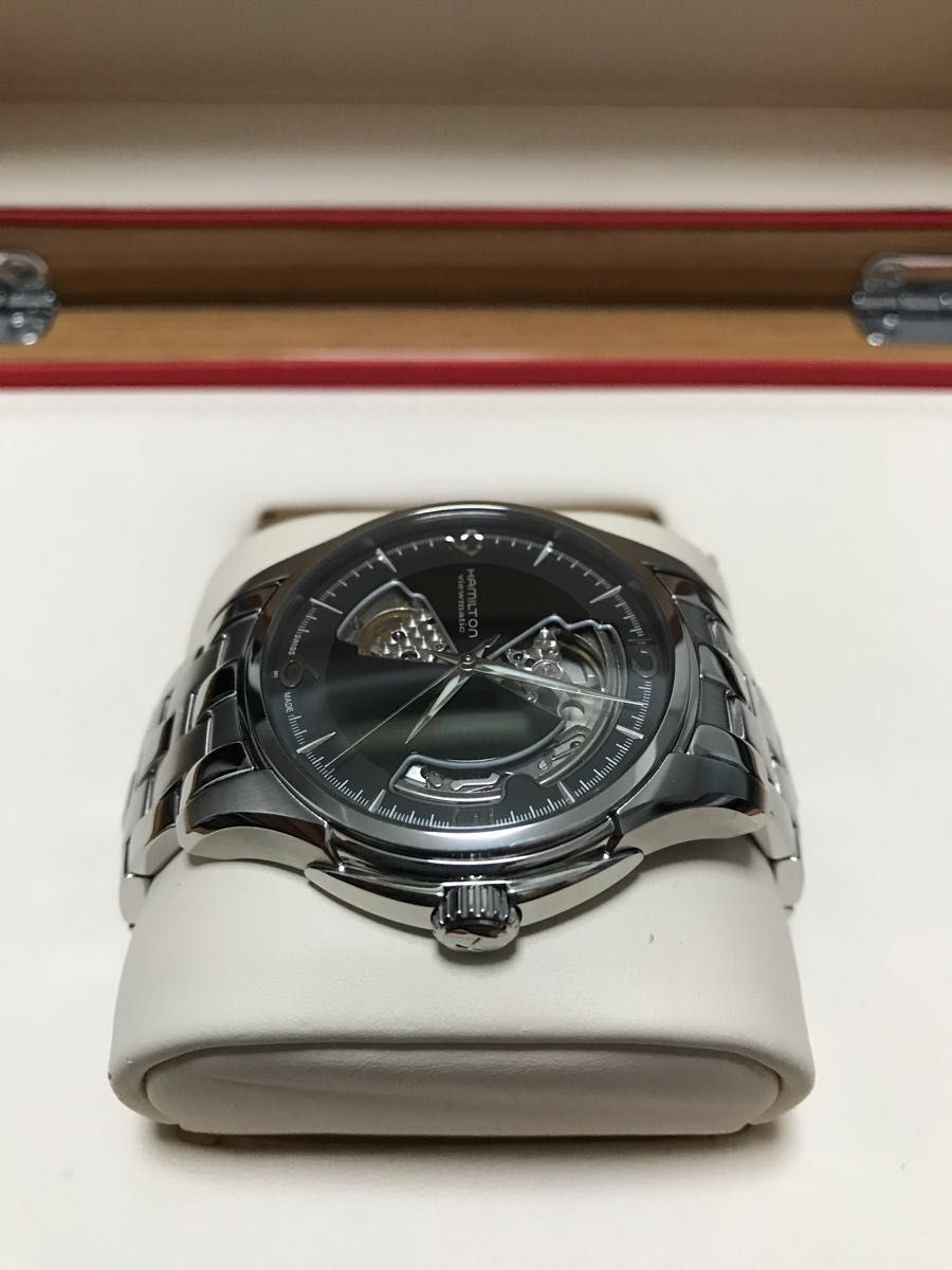 定価16万円　ハミルトン ジャズマスター ビューマチック オープンハート メンズ腕時計 自動巻き H32565135 黒文字盤