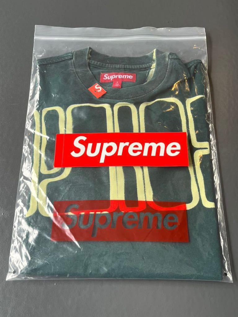 送料無料 S 緑 Supreme Overprint Knockout S/S Top Tee Dark Teal 23FW シュプリーム オーバープリント Tシャツ 堀米悠斗 着用 新品未使用_画像2