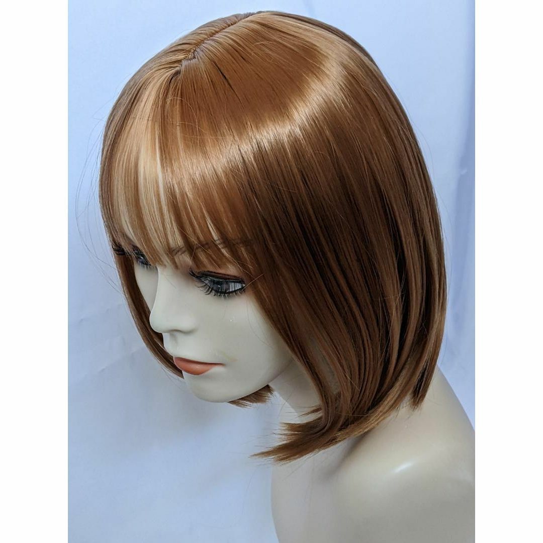  full wig Bob light brown ek stereo pile . equipped human work scalp + cap attaching wig light wool hair removal . dressing up Event fancy dress new goods 