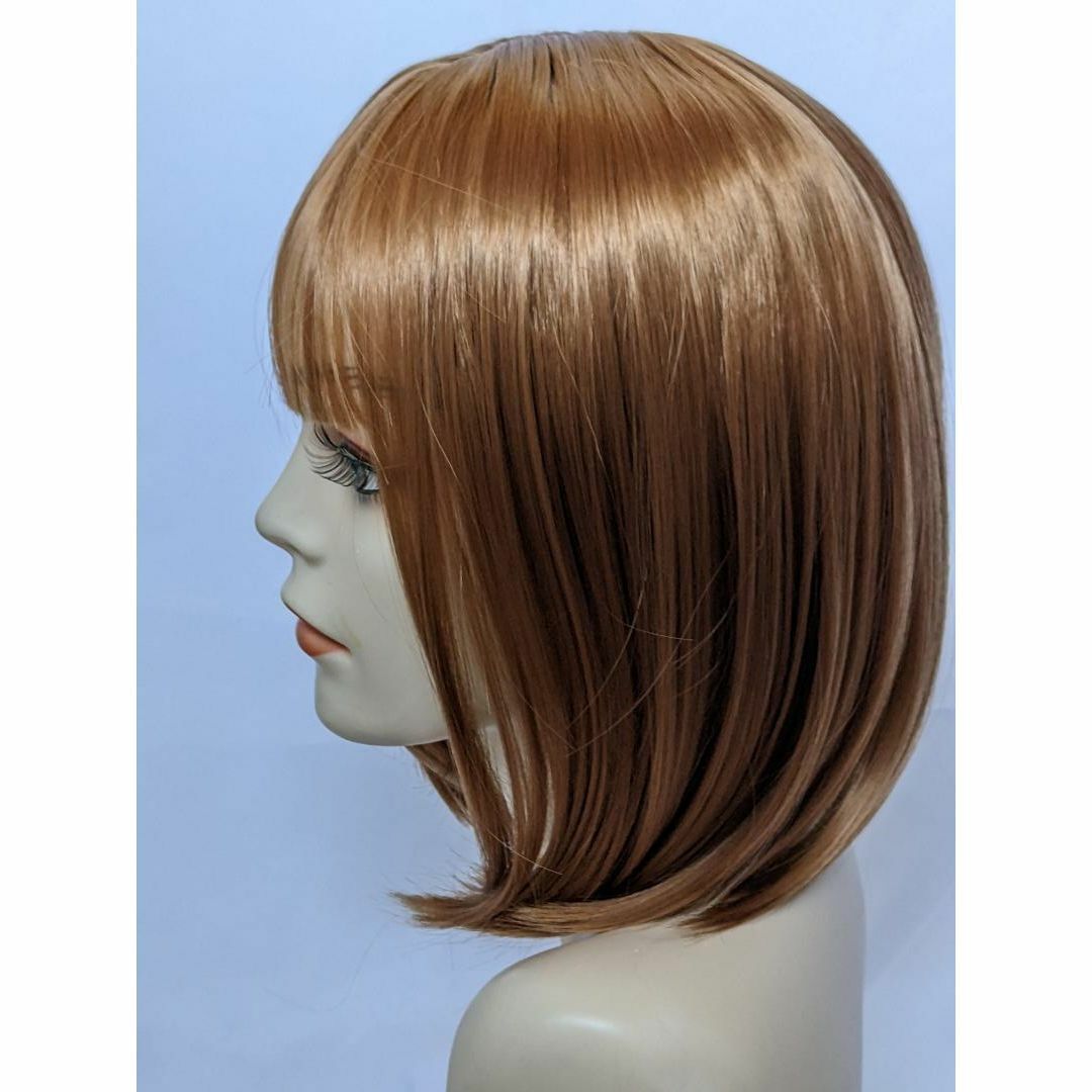  full wig Bob light brown ek stereo pile . equipped human work scalp + cap attaching wig light wool hair removal . dressing up Event fancy dress new goods 