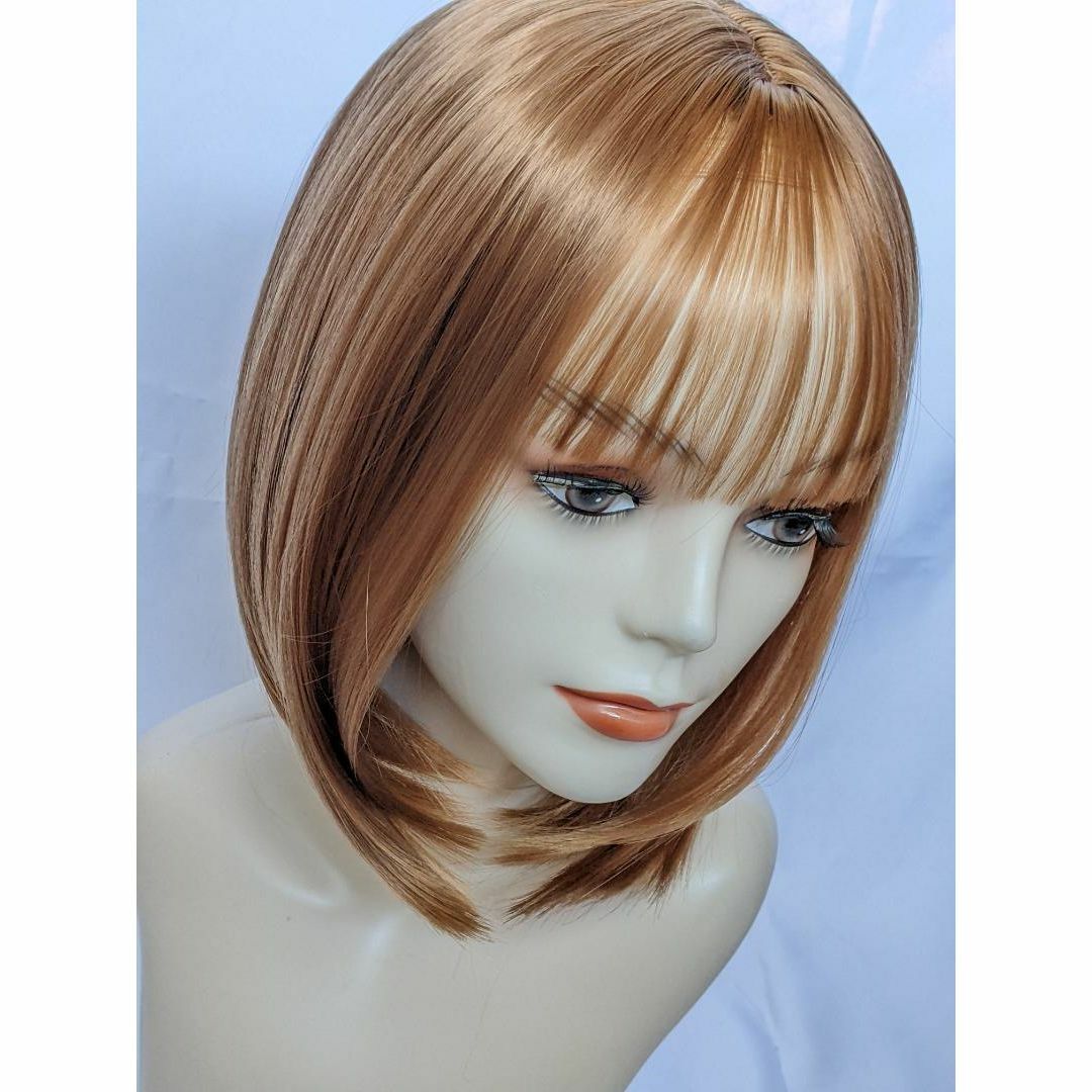  full wig Bob light brown ek stereo pile . equipped human work scalp + cap attaching wig light wool hair removal . dressing up Event fancy dress new goods 