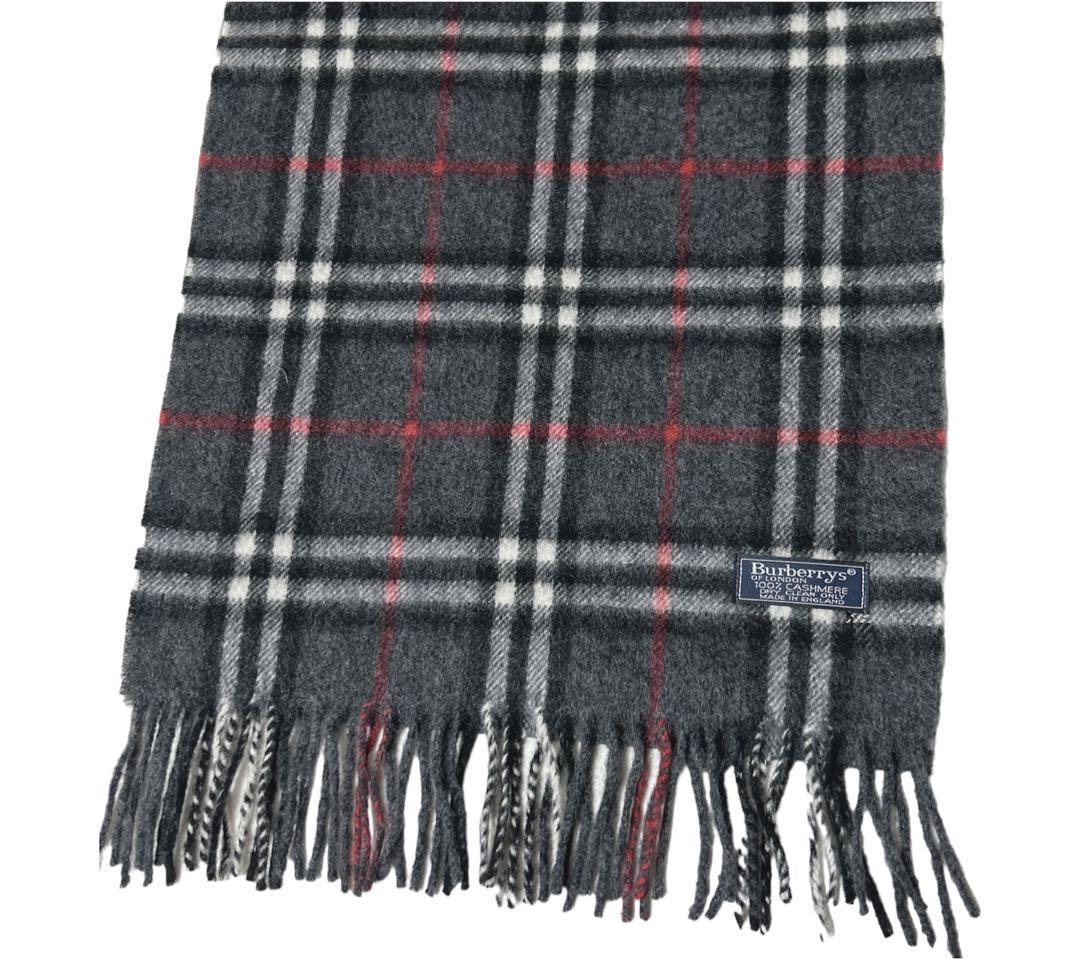 超安い BURBERRY カシミヤ100% マフラー ノバチェック グレー 美品