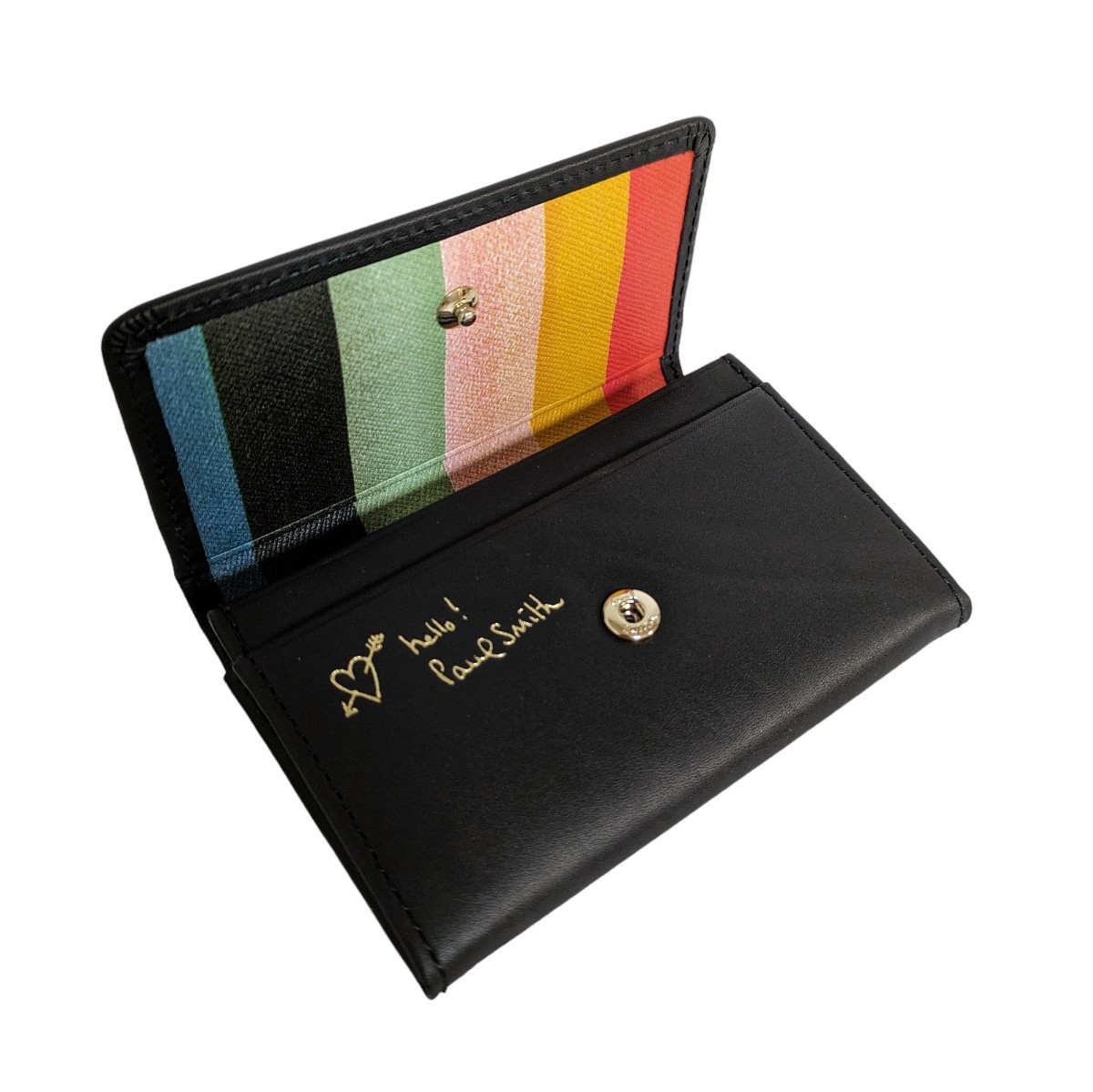 新品 ポールスミス Paul Smith 名刺入れ クラシックレザー アーティストストライプ