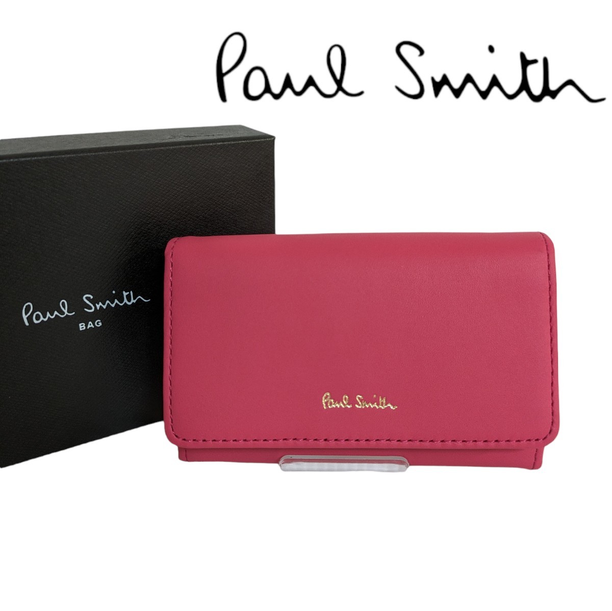 新品 ポールスミス Paul Smith 名刺入れ カードケース クラシックレザー アーティストストライプ レディース の画像1