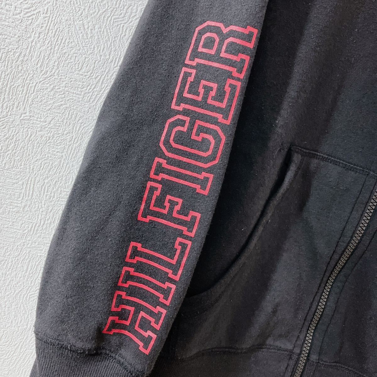 TOMMY HILFIGER トミーヒルフィガー　フルジップパーカー　スウェットパーカー　ブラック　キッズM 150 160 アメカジ　古着　ストリート_画像3