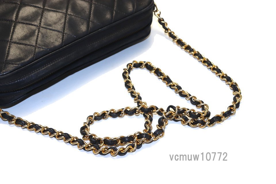 希少美中古■CHANEL 0番台 マトラッセ フリンジ レザー チェーンショルダーバッグ シャネル■0831vd469-7K_画像6