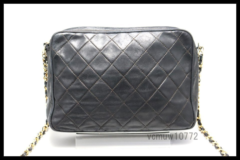 希少美中古■CHANEL 0番台 マトラッセ フリンジ レザー チェーンショルダーバッグ シャネル■0831vd469-7K_画像1