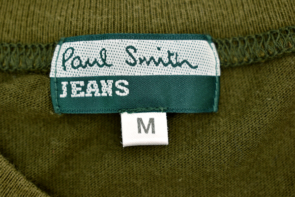 Y-6484★送料無料★Paul Smith JEANS ポールスミス ジーンズ★ヴィンテージウォッシュ加工 カーキグリーン 半袖 Ｔ-シャツ Ｍ_画像3