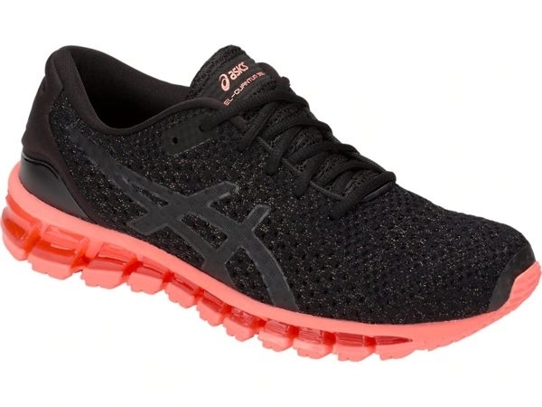 2万★超美品 アシックス Asics Gel-Quantum 360 Knit 2 レディースランニングシューズ スニーカー 25.5cm 黒