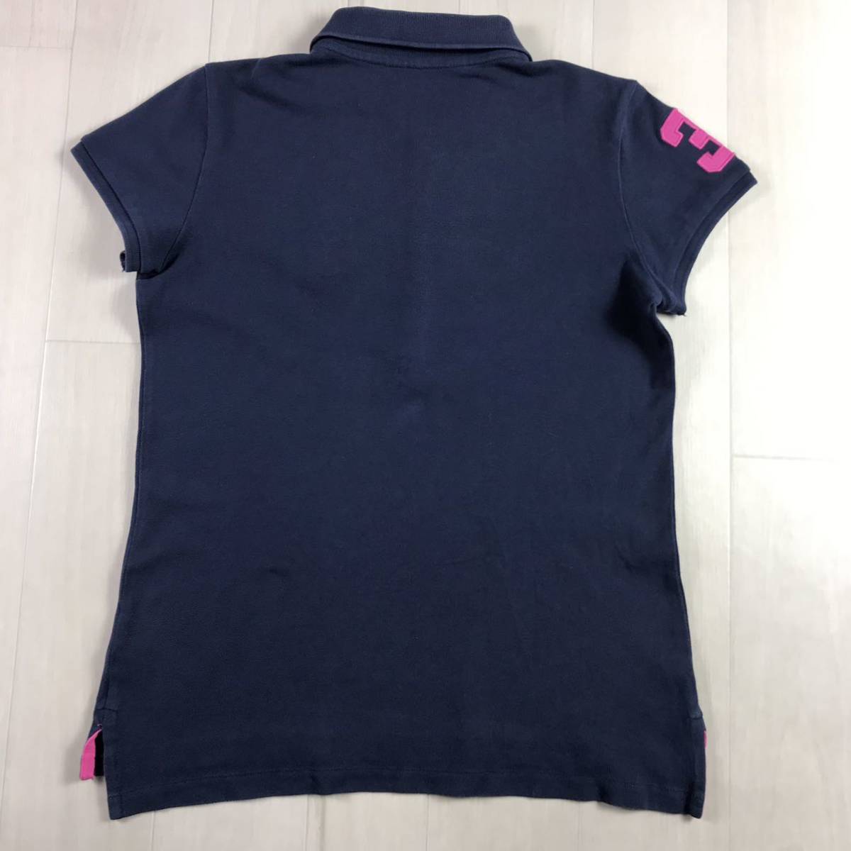 POLO RALPH LAUREN ポロ ラルフローレン 半袖 ポロシャツ XL(16) ユースサイズ ネイビー 刺繍ポニー ワッペン_画像3