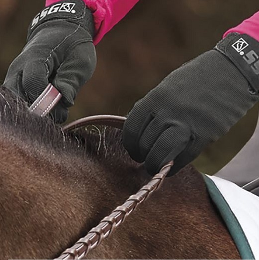 SSG 全天候型ライディンググローブ　ブラックL ストレッチ乗馬手袋　乗馬用品　馬術