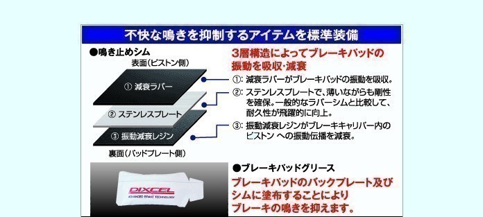 ダイハツ ウェイク LA700S LA710S フロントブレーキパッド セット ディクセル DIXCEL KP381114_画像3