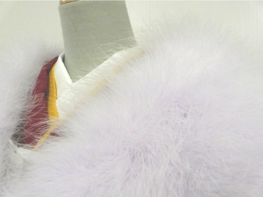 ファーショール フェザーストール 羽毛 薄紫 020