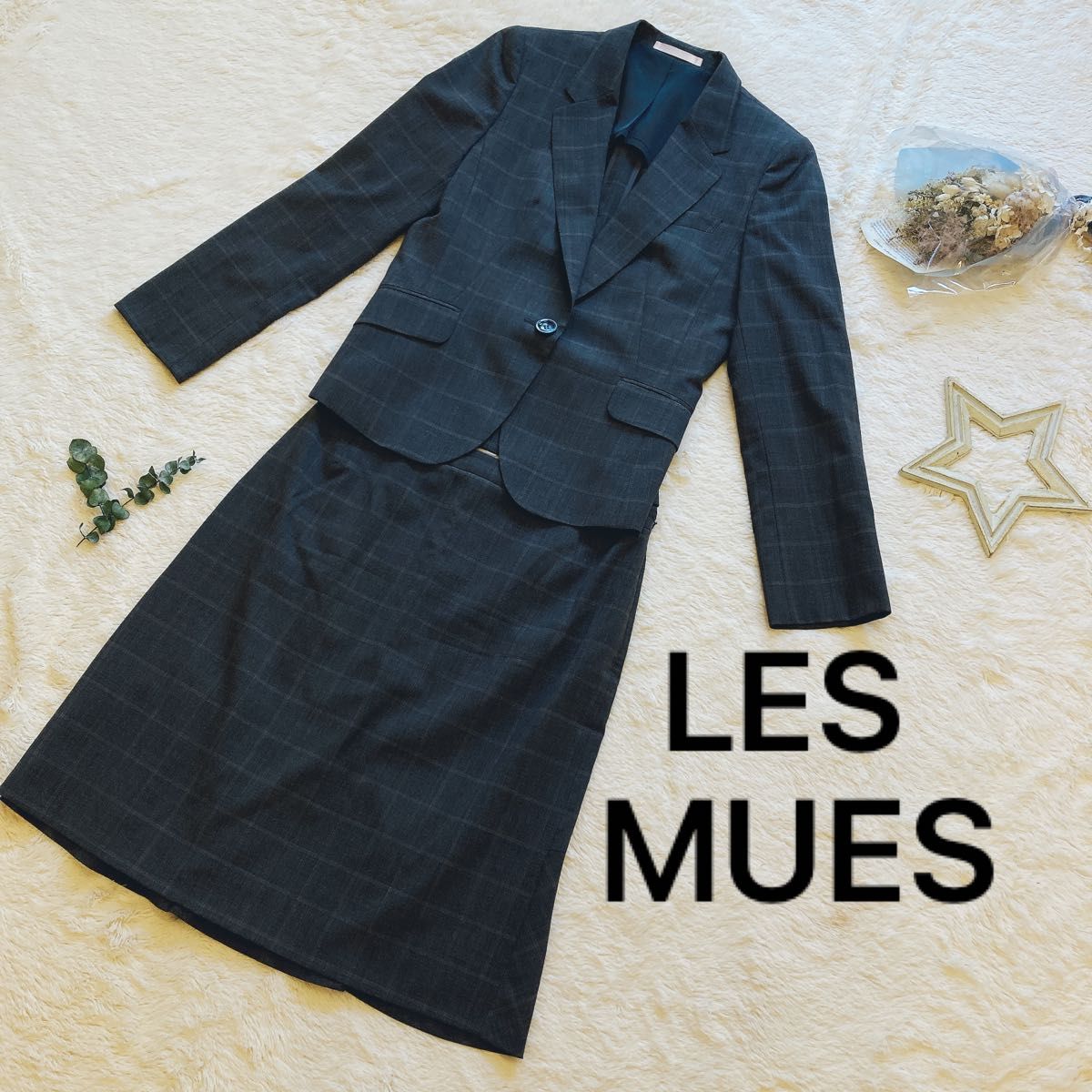 極美品】LES MUES スーツ 上下セット グレー ウォッシャブル www