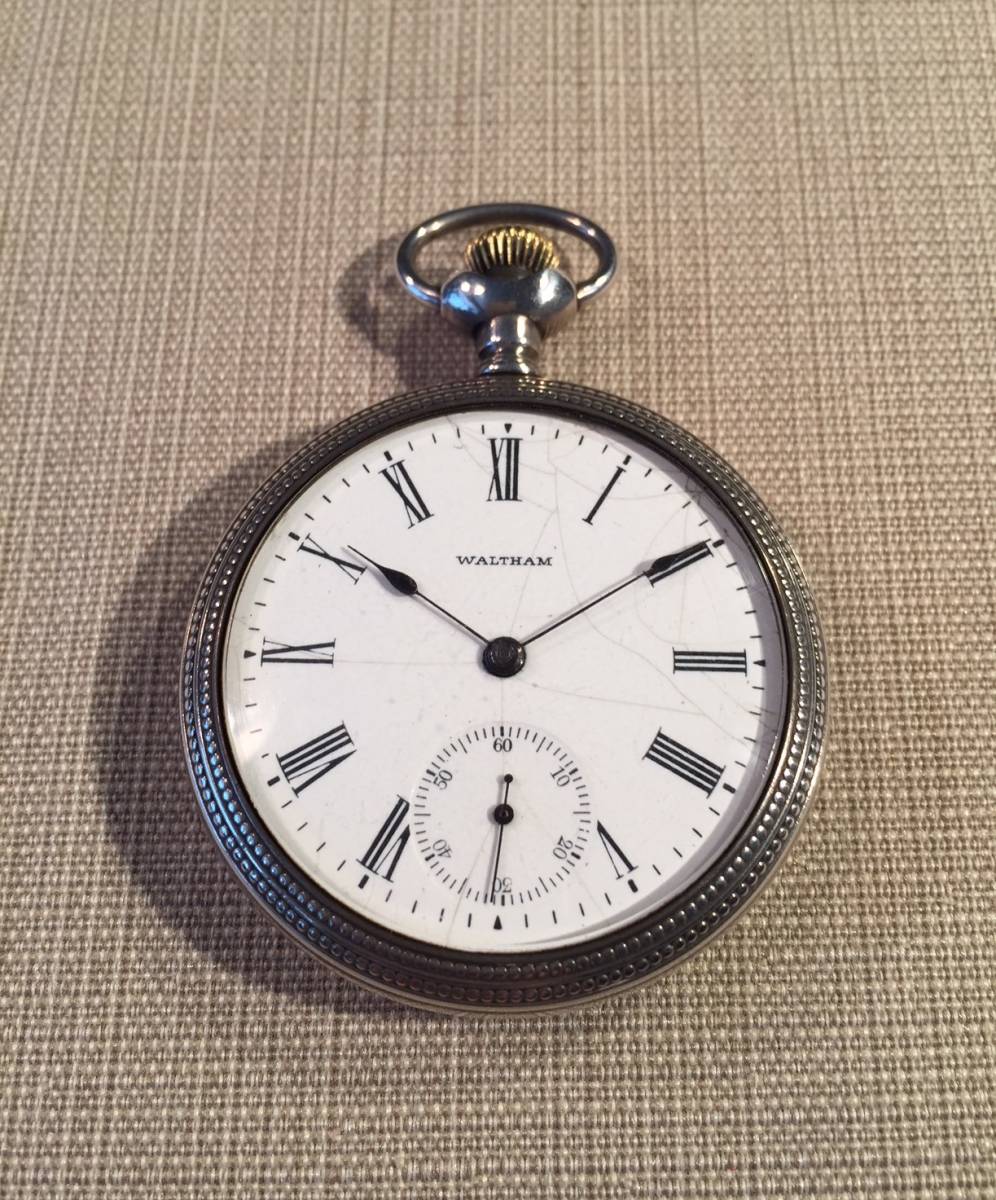 新品 【大幅値下】Waltham(ウォルサム)社製の銀時計 1890年代製