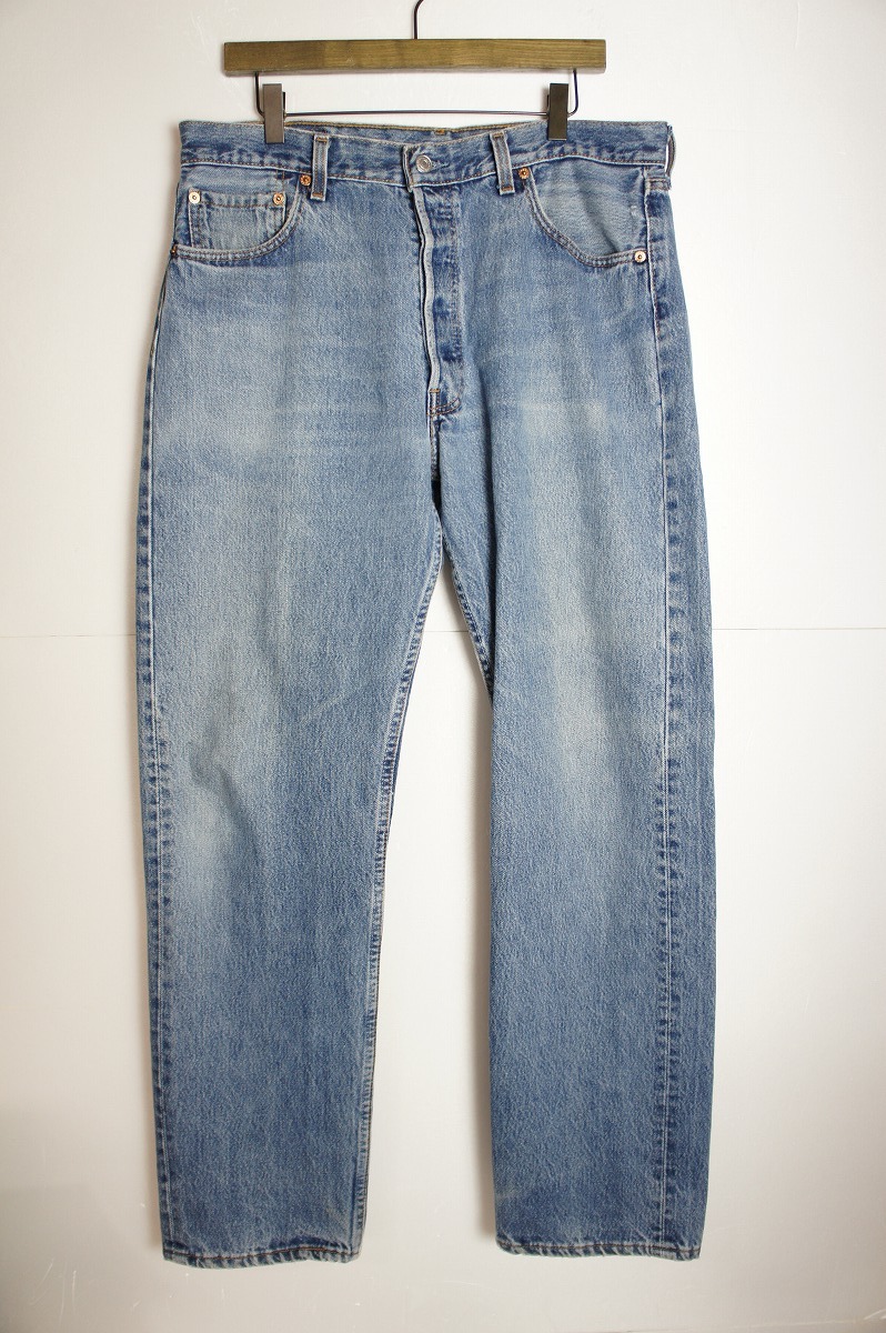 正規 90S Levi's リーバイス 501 ジーンズ デニム パンツ 97年製 USA製 501-0118 青 W35L32 本物 902N