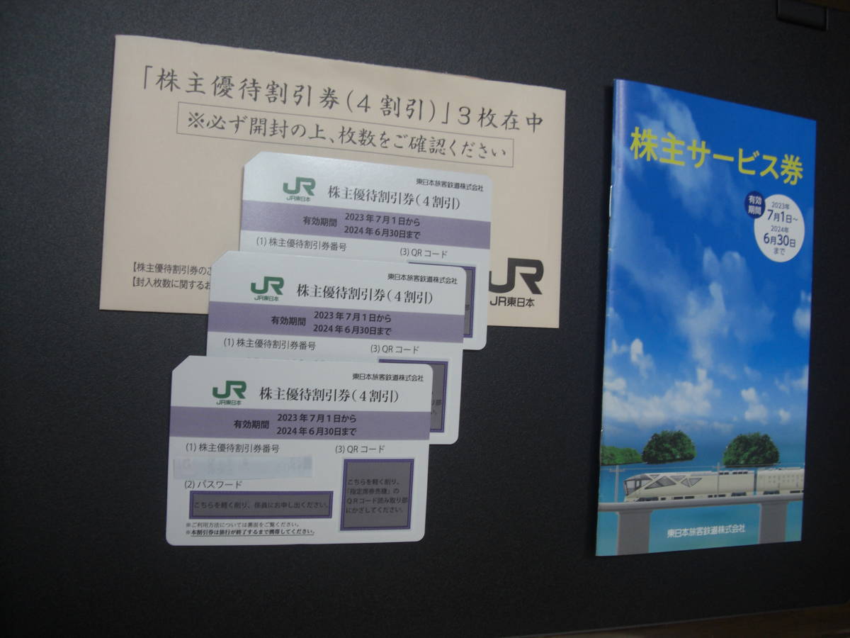 JR東日本「株主優待割引券(4割引)」3枚＋株主サービス券セット商品細節