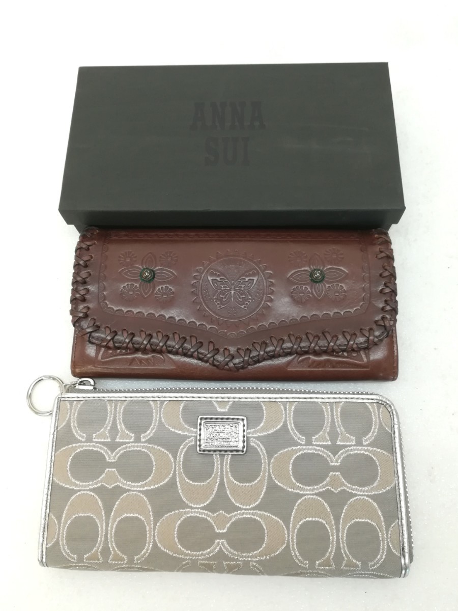 f1863/【中古・未使用品】ANNA SUI アナスイ COACH コーチ 長財布 現状品_画像1