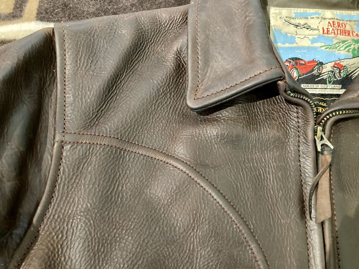  super good leather quality * ultra wrinkle aero leather Hercules 38 half belt half bell tedo car coat rider's jacket leather jacket leather jacket Q6