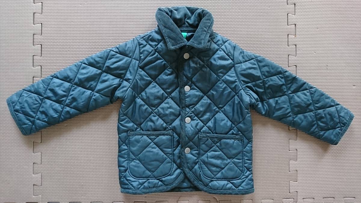 *UNITED COLORS OF BENETTON ベネトン 80 90cm アウター キルティング 深緑系 トップス 防寒