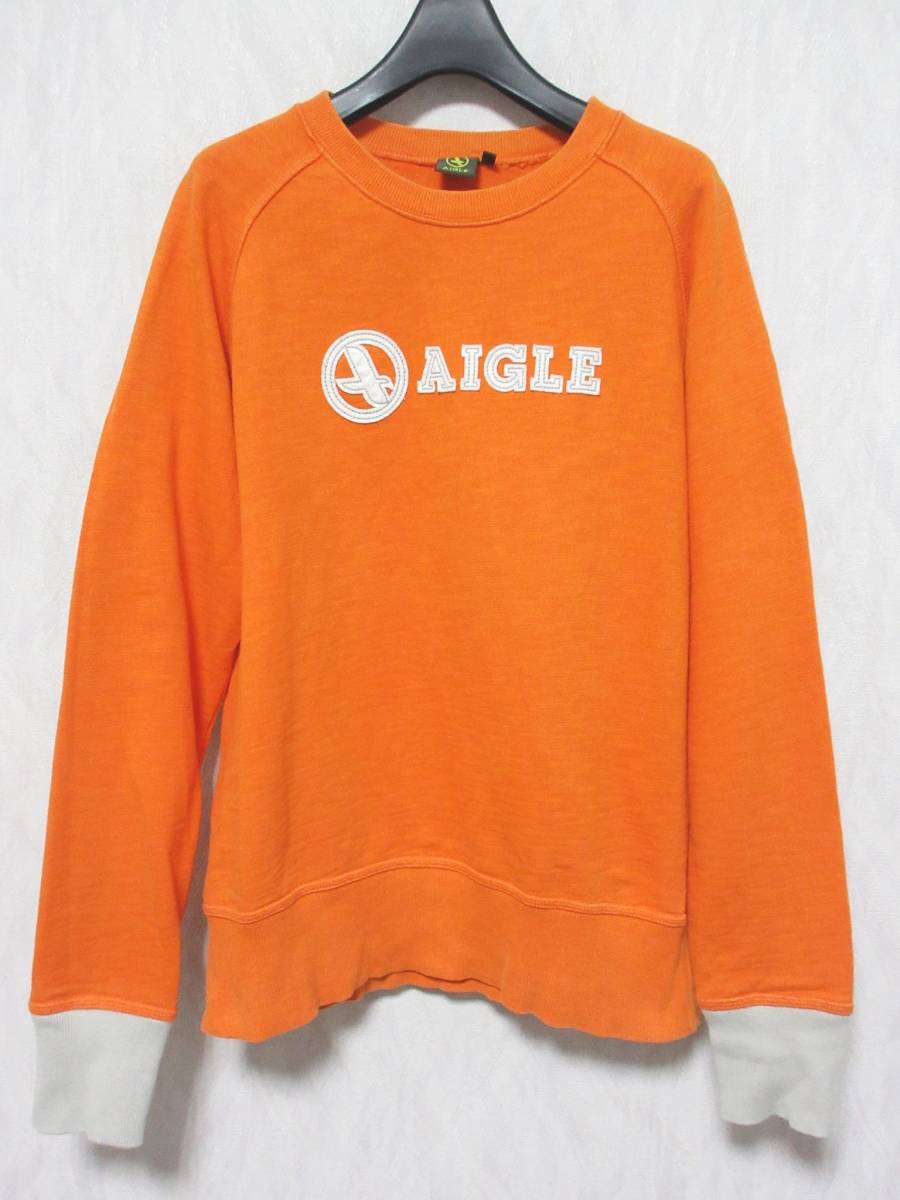 AIGLE Aigle sweat sweatshirt Logo lady's S orange irmri kn1310