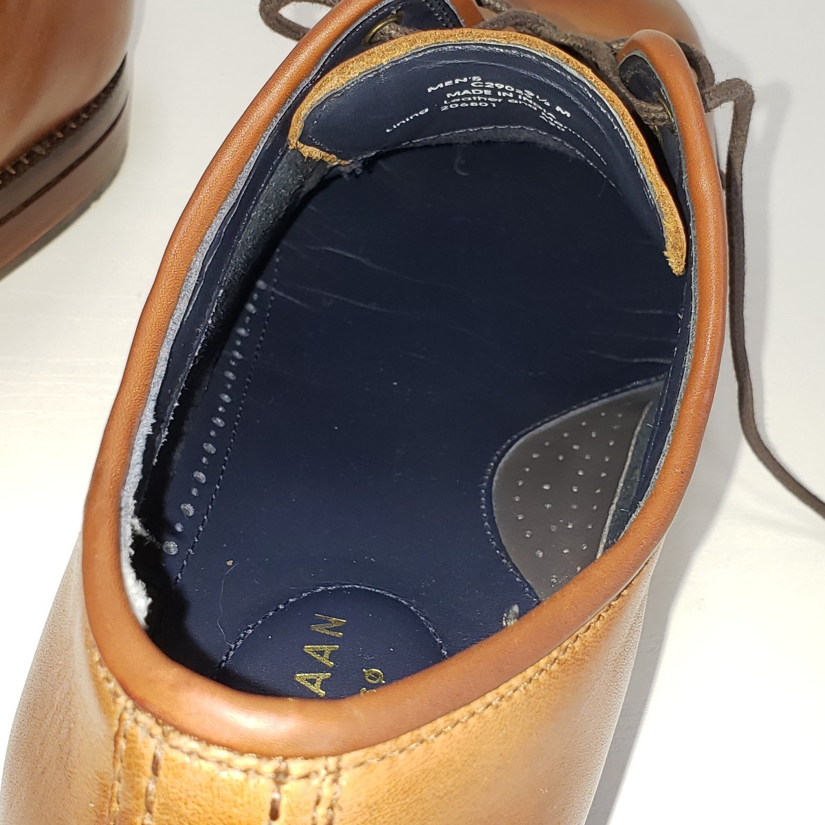 極上品◆COLE HAAN コールハーン 牛革 プレーントゥ レザーシューズ 革靴 ビジネス 紳士靴 メンズ(US：9.5M■27～27.5cm)茶  ブラウン