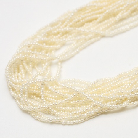 アコヤ真珠パール18連ネックレス　ケシ　1-2mm　ホワイトカラー　K14WG製