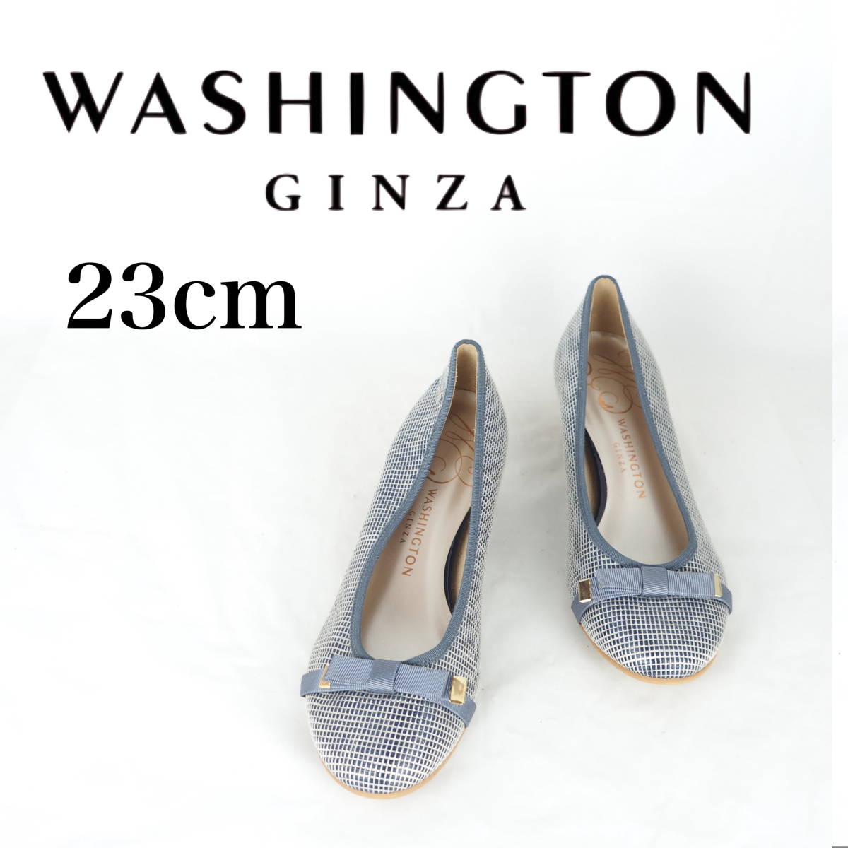 MK1529*WASHINGTON GINZA*銀座ワシントン*レディースパンプス*23cm*ブルー系_画像1