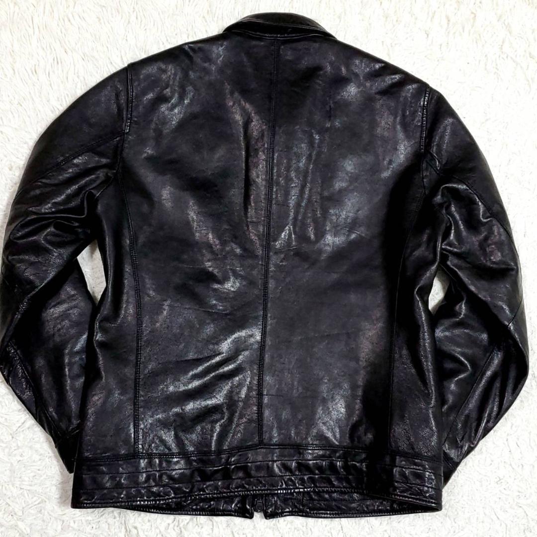 極美品 M ナノユニバース 極暖サーモライト ラムレザーライダース