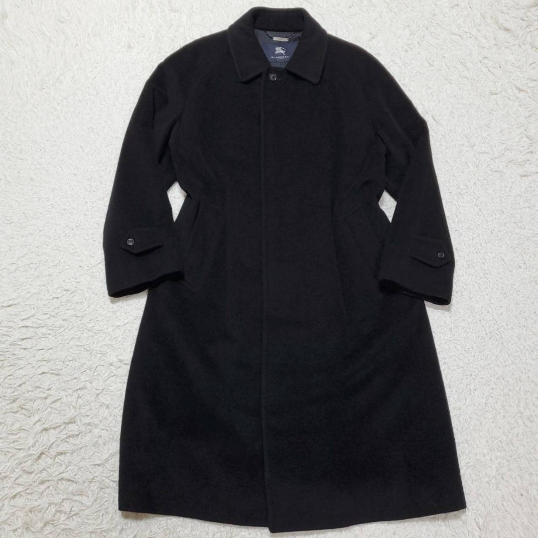 極美品 XL バーバリー 極上カシミア 100 ロングコート 裏地総柄 ブラック BURBERRY カシミヤ ロゴ 黒 2L LL シャドーホース ステンカラー_画像2