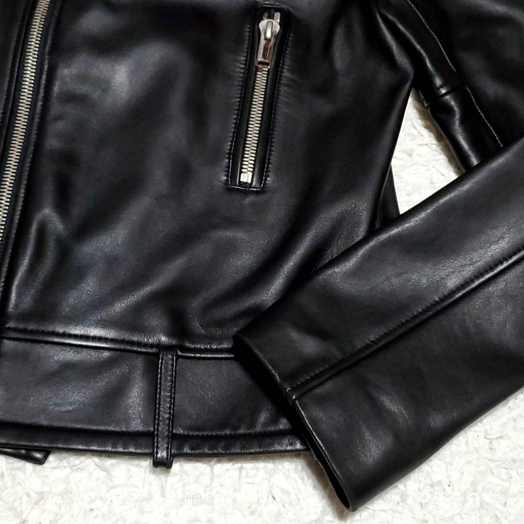 数回使用 L アッパーハイツ 最高級ラムレザー ライダースジャケット