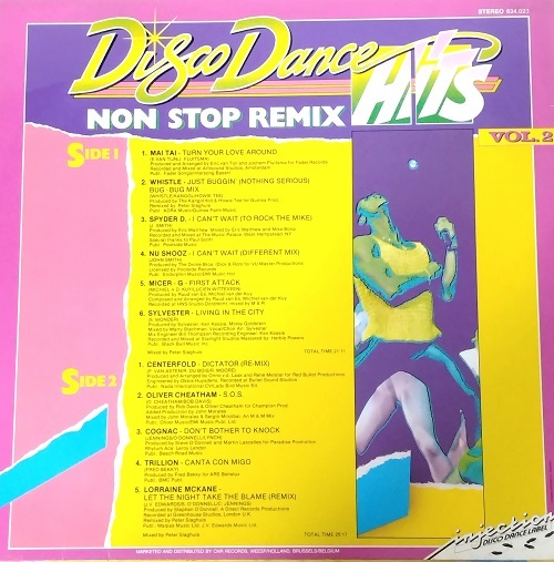 【LP】Disco Dance Hits VOL.2 NON STOP REMIX V.A. ディスコ イタロ ハイエナジー アナログレコード オムニバス ノンストップリミックス_画像2