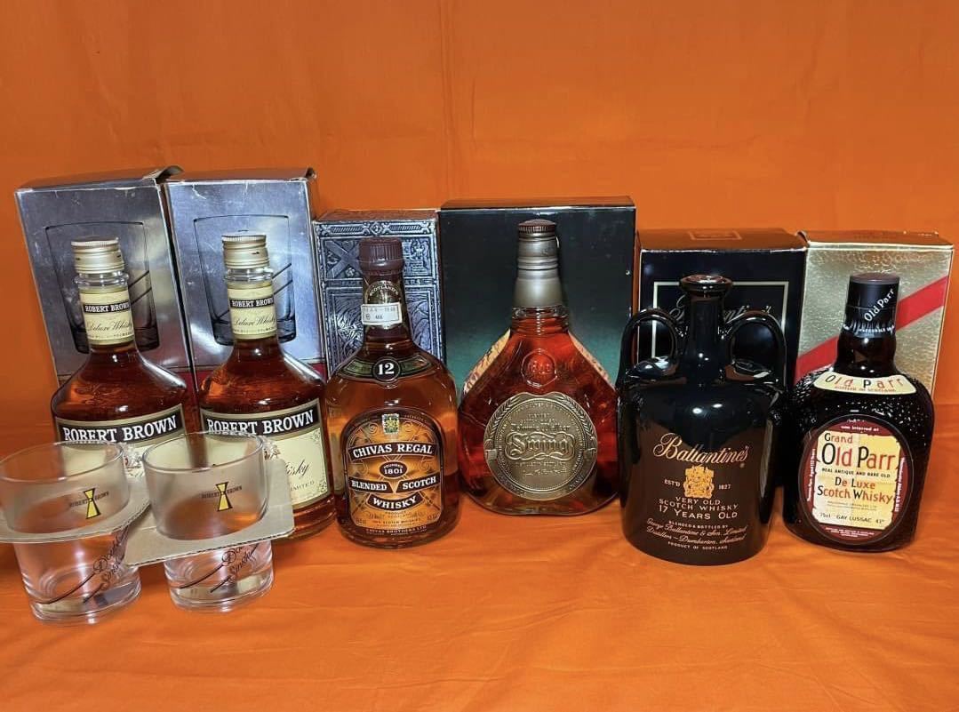 ウイスキー6本売り!! ROBERT BROWN・2本/CHIVAS REGAL12YEARS/Johnnie