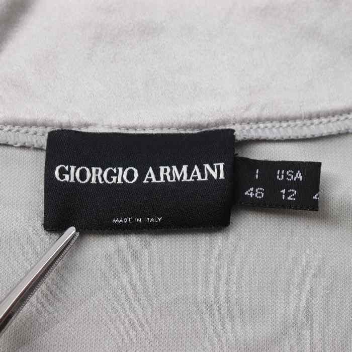 ジョルジオアルマーニ カットソー 半袖 ストレッチ 大きいサイズ 無地 イタリア製 レディース 46サイズ グレー GIORGIO ARMANI_画像2