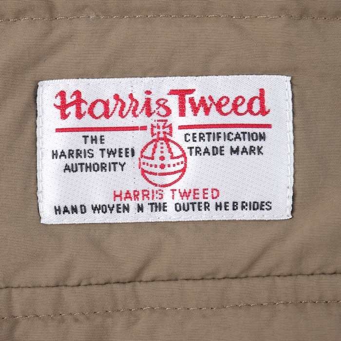 ハリスツイード ダウンジャケット ブルゾン フード付 ファー 無地 アウター レディース Lサイズ ブラウン HARRIS TWEED_画像2